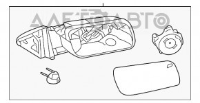 Oglindă laterală dreapta Ford Flex 13-19, mecanică, încălzită