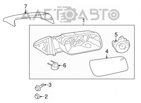 Oglindă laterală dreapta Ford Flex 13-19, mecanică, încălzită