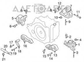 Pernele motorului dreapta sus Ford Flex 13-19