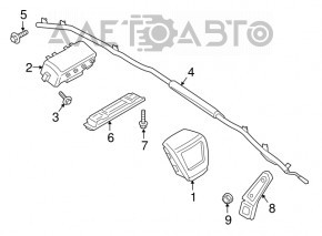 Airbagul pentru genunchi al pasagerului din dreapta pentru Ford Fusion mk5 13-20