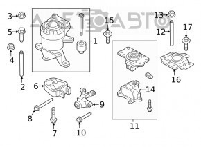 Pernele motorului dreapta Ford Fusion mk5 13-20 1.5T, 1.6T