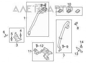 Centura de siguranță spate stânga pentru Ford Fusion mk5 17-20, culoare neagră.