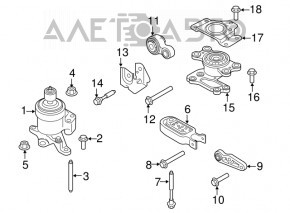 Pernele superioare ale motorului Ford Edge 15-18 3.5