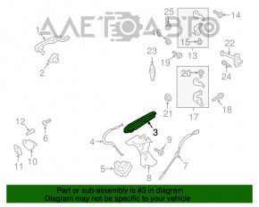 Механизм ручки двери задней правой Lincoln MKZ 13-20