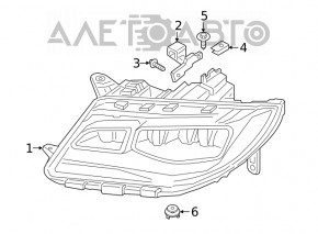 Крепление фары верхняя правая Ford Fusion mk5 13-16 новый неоригинал SIGNEDA