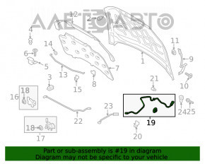 Cablu de deschidere a capotei Ford Fusion mk5 13-20 partea din spate