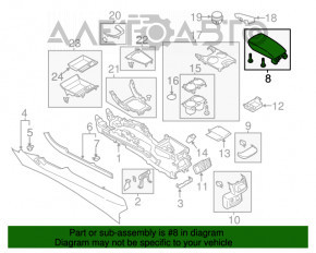 Консоль центральная подлокотник Ford Fusion mk5 13-16 беж, под воздуховод, без воздуховода, царапина