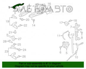 Mânerul ușii exterioare din față dreapta Ford Edge 15- keyless