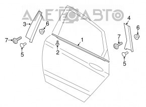 Capacul ușii laterale din spate dreapta Ford Fusion mk5 13-20 înainte