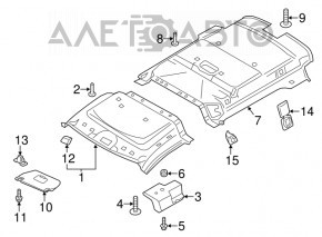 Обшивка потолка задняя Ford Transit Connect MK2 13-