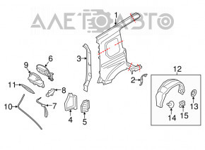 Подкрылок задний правый Ford Transit Connect MK2 13-