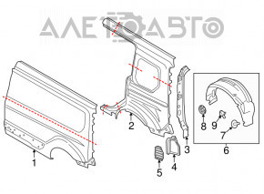 Щиток вентиляции левый Ford Transit Connect MK2 13-