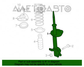 Стойка амортизатора в сборе передняя правая Nissan Maxima A36 16-