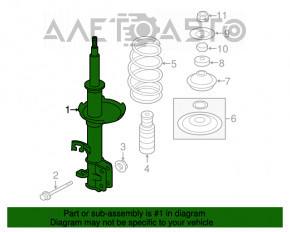 Амортизатор передний левый Nissan Versa Note 13-19