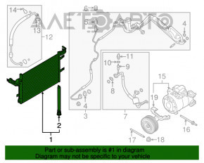 Radiatorul condensatorului de aer condiționat Ford Flex 13-19