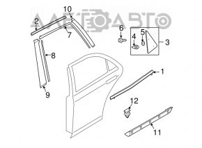 Moldură ușă-sticlă spate centrală dreapta Mazda CX-7 06-09