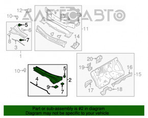 Решетка дворников пластик левая+правая Mazda CX-7 06-09