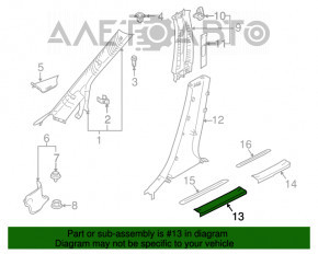 Накладка порога передняя правая внутренняя Mazda CX-7 06-09