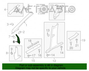 Capacul superioar al amortizorului frontal stânga Lincoln MKC 15- negru