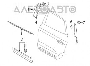 Moldură ușă-sticlă spate centrală dreapta Lincoln MKC 15-