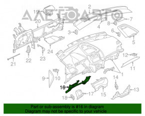 Накладка колени водителя Ford Edge 15- черн нет заглушки