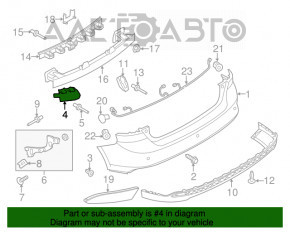 Крепление заднего бампера внутреннее правое Ford Focus mk3 15-18 рест 5d, не заводское отверстие