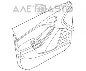 Capacul ușii, cartela din față dreapta Ford Focus mk3 11-18 negru.