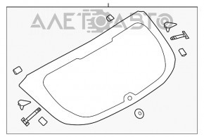 Geam spate portbagaj Ford Focus mk3 15-18 restilizat 5 uşi zgârieturi, zgârietură de la ștergător.