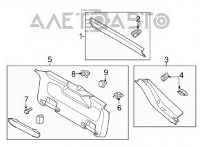 Capacul portbagajului dreapta Ford Focus mk3 15-18 restilizat 5 uși gri, zgârietură