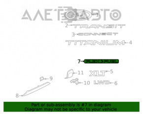 Emblema cu inscripția FLEX FUEL de pe capacul portbagajului Ford Focus mk3 11-18 4d