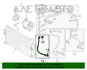 Tubul de aer condiționat condensator-compresor Ford Focus mk3 15-18 restilizat 1.0T manuală