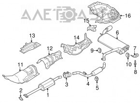 Резонатор Ford Focus mk3 15-18 1.0T