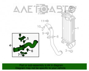 Furtunul de intercooler superior pentru Ford Focus mk3 15-18 1.0T restul