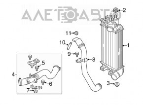 Furtunul de intercooler superior pentru Ford Focus mk3 15-18 1.0T restul