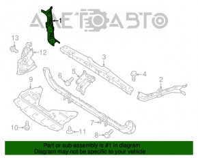 Планка телевизора ресничка правая Nissan Rogue 14-20 OEM