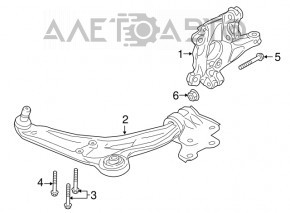 Maneta inferioară dreapta față Ford Edge 15-