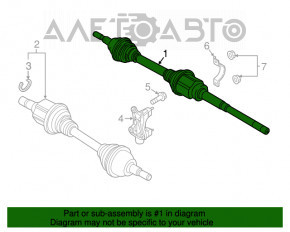 Привод полуось передняя правая Ford Edge 15-18 2.0T FWD