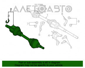 Ax cu articulație, față stânga, Ford Edge 15-18 2.7T