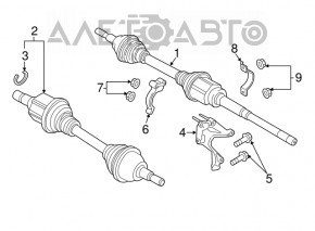 Ax cu articulație, față stânga, Ford Edge 15-18 2.7T