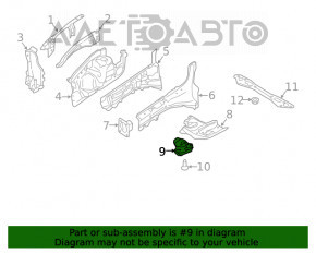 Capacul de protecție a aripioarei drepte a bara de protecție frontală Ford Fusion mk5 13-20