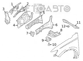 Capacul de protecție al suportului frontal drept Lincoln MKX 16-