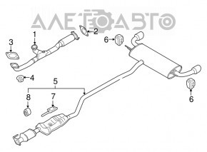 Глушитель задняя часть с бочкой Ford Edge 15-18 3.5 FWD отпилен кат