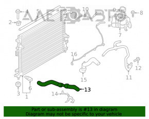 Furtunul de răcire superior Ford Edge 15- 2.7T