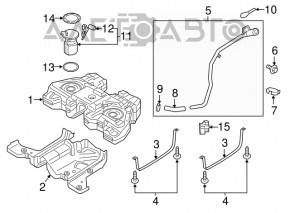 Заливная горловина топливного бака Ford Edge 15-21 2.0T