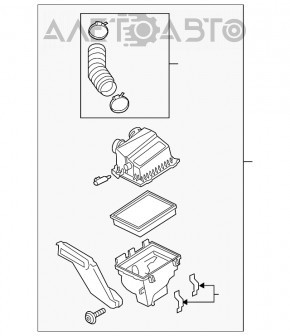 Воздуховод на фильтр Ford Edge 15-18 2.7T без корпуса