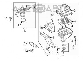 Corpul filtrului de aer Ford Edge 15-18 3.5 cu conductă de aer