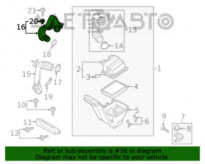 Conducta de aer Ford Edge 15- 2.7T partea de mijloc