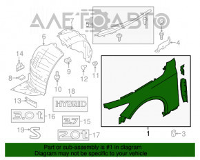 Aripa față stânga Infiniti Q50 14- nouă originală OEM