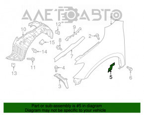 Suport aripi dreapta față Nissan Pathfinder 13-20 jos