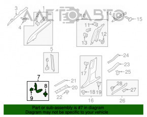 Capacul stâlpului frontal stânga de jos Lincoln MKX 16- negru